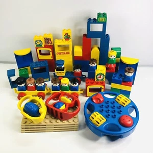 Vintage Lego Duplo Bundle 1980s Preschool Building Blocks People Accessories Lot - Picture 1 of 17