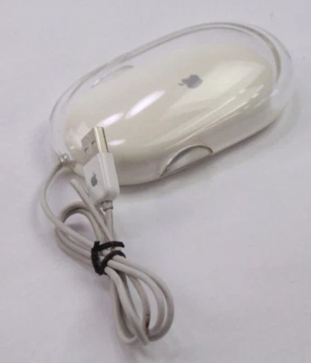 Genuine Apple Macintosh Pro Mouse M5769 White Clear USB Wired Optical - Image 1 of 2