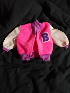 MATTEL BARBIE DOLL PINK LETTER JACKET CLOTHING CLOTHES - Picture 1 of 6
