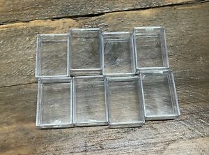 8 Small Clear Plastic Storage Case Rectangle Multipurpose Display Cello Tape On