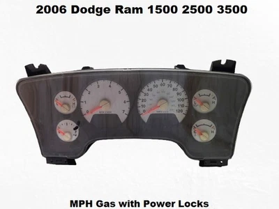56049831 2006 Dodge Ram 1500 2500 3500 medidor de gasolina cuadro de instrumentos velocímetro Foto 1 de 4