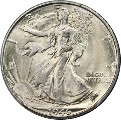 1946-D Walking Liberty Half PCGS MS65 Superb Eye Appeal Strong Strike - Image 1 of 4