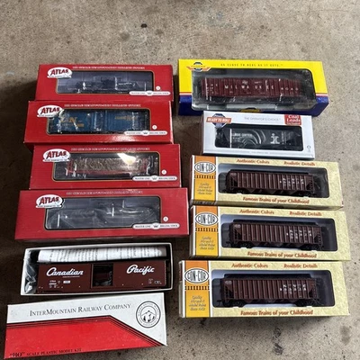 Lote 10 Athearn ATLAS HO Precision 50’ caixa lateral lisa carro tremonha tanque de madeira L&N - Imagem 1 de 4