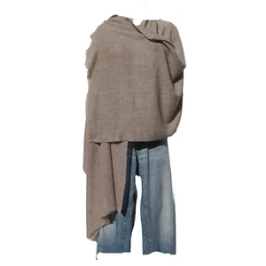 Cashmere | Himalayan| Shawl | 1Ply| 2 Paddle | Handloomed Light Brownish & Gray - Picture 1 of 5