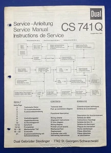 Original Dual CS741Q Plattenspieler - Schallplattenspieler Serviceanleitung - Bild 1 von 1