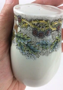 Lot of 4 Salt Pepper Ceramic Shakers Botanical Floral Berry Leaves with Stoppers - Picture 1 of 6