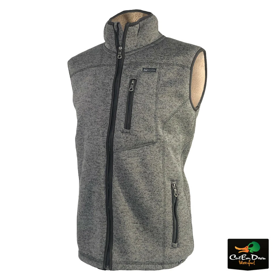 NEW BANDED CASUAL GEAR LINED HEATHER VEST - SHERPA FLEECE LINER - W/ b LOGO - Image 1 of 1