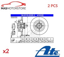BRAKE DISCS SET PAIR REAR ATE 240110-03252 2PCS P NEW OE QUALITY