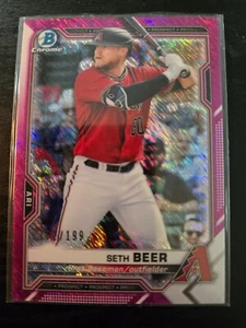 2021 Bowman Chrome Prospects Fuchsia Refractor /199 Seth Beer #BCP-60 - Picture 1 of 2