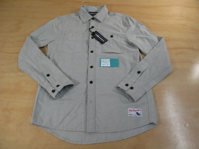 THE HUNDREDS BRYCE WOVEN LONG SLEEVE BUTTON UP SHIRT NWT S LIGHT GREEN ADAM BOMB - Image 1 of 1