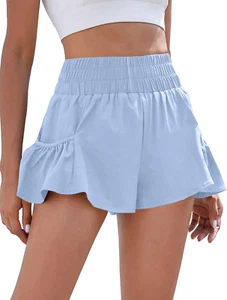 Womens High Waisted Shorts Athletic Running Shorts Workout Gym Quick Dry Flowy S - Picture 1 of 12