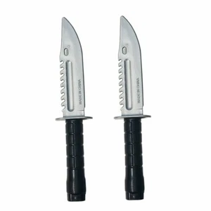 Pack of 2 Halloween Weapon Fake Plastic Dagger Dark Gray Toy Knife 9 Inch - Picture 1 of 6
