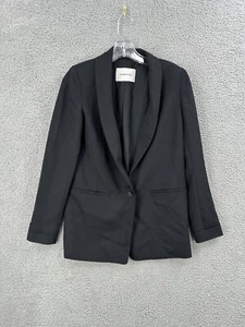 Aritzia Babaton Power Blazer 0 Oversized Black 1 Button Career Casual EUC - Picture 1 of 10