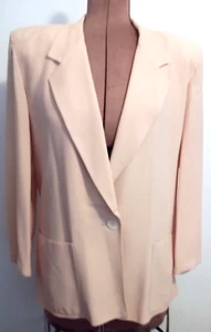 PERRY ELLIS PORTFOLIO Peach TAILORED Blend PAD Lg Slv Button Tie Jacket/Size 12 - Picture 1 of 17