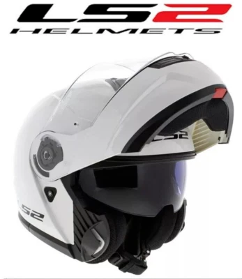 CASCO MODULARE LS2 STROBE 2 FF908 BIANCO LUCIDO CON VISIERINO FUME' E 22.06