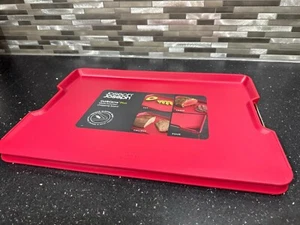 Joseph Joseph New XL Red Cut & Carve Plus Chopping Board With Meat Grip RRP £30 - Picture 1 of 4