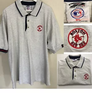Camisa Polo De Colección Boston Red Sox Para Hombre XL Gris Manga Corta Pecho LOGO 1998 - Imagen 1 de 22
