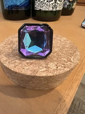 Anillo llamativo resina y cristal austriaco púrpura mágico talla 8 Foto 1 de 4