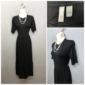ASOS Negro Largo Smock Camiseta Vestido Reino Unido 8 EUR 36 EE. UU. 4 Elastizado - Imagen 1 de 12