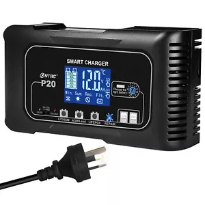 20A 12V/24V Car Battery Charger for Lead Acid LiFePo4 AGM GEL Battery Repair AU - Picture 1 of 10