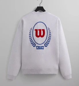 Sudadera Kith for Wilson Crest cuello redondo gris jaspeado claro algodón polar XXL - Imagen 1 de 6