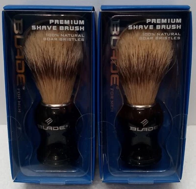 Lot of 2 Blade for Men Premium Shave Brush 100% Natural Boar Bristles.........3G - Image 1 of 2