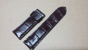 24mm/24mm Brown Alligator Crocodile Embossed Leather Watch Strap Band - Picture 1 of 4