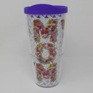 Tervis 24oz Hot Cold Insulated Tumbler Mom Flowers Butterfly Bee Purple W/Lid - Picture 1 of 6