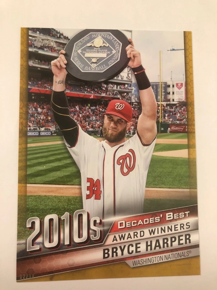 2020 Topps Decade's Best 2010s Jumbo 5x7 Bryce Harper Nationals DB96 02/10 - Image 1 of 1