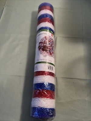 Decorative Mesh Flora Craft Red White Blue Patriotic Crafts Wreaths 21" X 10 yds - Image 1 of 4
