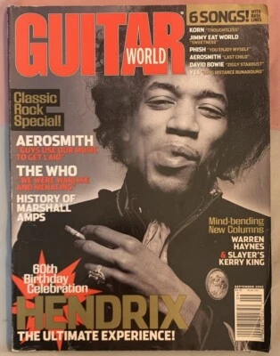 Guitar World Magazine Sept 2002 Jimi Hendrix Aerosmith The Who David Bowie Foto 1 de 2