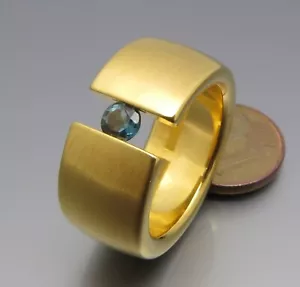 REIF-DESIGN - ELEGANTER TOPAS SPANNRING - AUS EIGENER GOLDSCHMIEDE - Bild 1 von 4