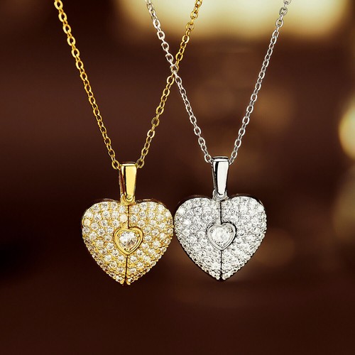 VETEMENTS Collana donna ragazza cuore carino placcato oro delicato ciondolo girocollo catenina regalo