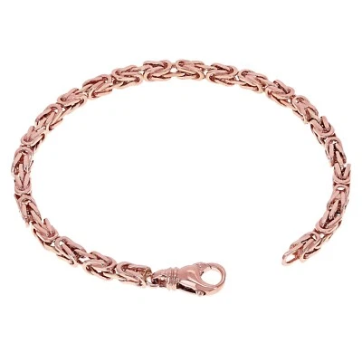 10k Rose Gold Solid Square Byzantine Bracelet 7.5" 4.7mm 19.5 grams - Image 1 of 4