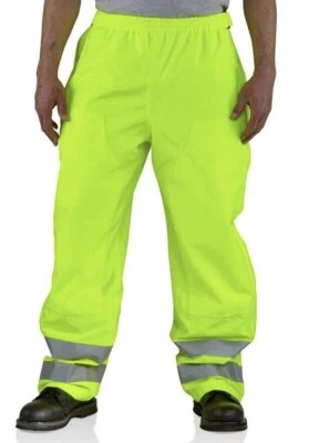 NWT Carhartt Men's Tall High-Visibility Class E Waterproof Pant, Brite Lime SZ L - Image 1 of 4