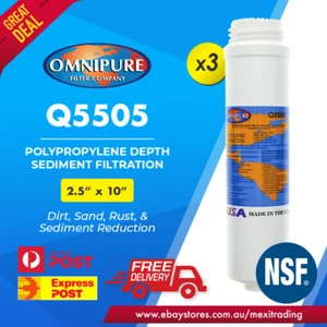 3X Genuine Omnipure Q5505 Q-Series Sediment Dirt Sand Water Filter Cartridge - Picture 1 of 4