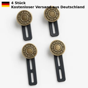 4x Verstellbare Jeans Knöpfe Hosenknopf ohne Nähen Hosenverlängerung Ersatzknopf - Bild 1 von 7