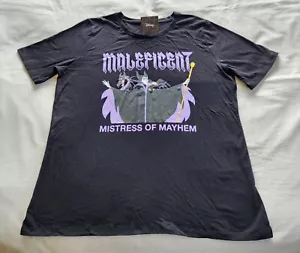 Disney Maleficent Ladies Black Printed Short Sleeve T Shirt Size 16 New - Picture 1 of 3