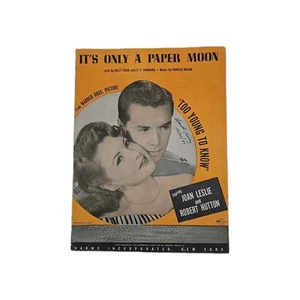 Vtg Sheet Music It's Only A Paper Moon 1933 Billy Rose Harburg Too Young To Know - Picture 1 of 8