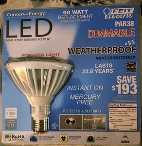 NIP Feit PAR38 Conserv Energy 90w=20w Dimmable Focused Light Weatherproof - Picture 1 of 2