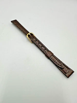 Correa de repuesto para reloj Seiko 10 mm delgada para mujer cuero en relieve hebilla dorada Foto 1 de 4