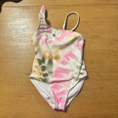 Arizona Jean Co. Traje de baño de una pieza para niñas Tie Dye rosa amarillo blanco XXS 4/5 Foto 1 de 4