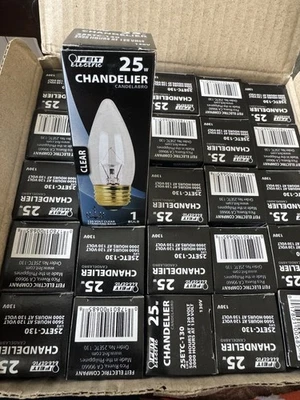FEIT CHANDELIER 25 W Clear Straight Tip Candelabra Base (25 Pack) - Image 1 of 4