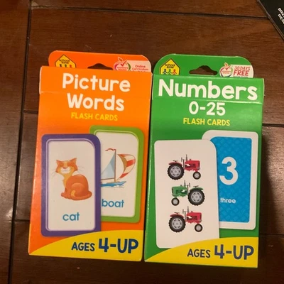 School Zone Picture Words & Numbers 0 - 25 Flash Cards - Image 1 of 2