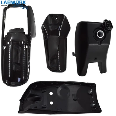 Fuel Gas Tank Seat Plastic Fender Fairing Kit Black For Yamaha PW80 PW 80 Peewee — 第 1/4 张图片