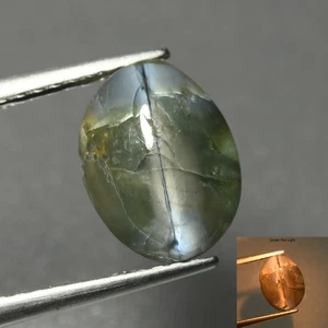 2.03 Ct Oval Cut 6.8 x 8.9 MM Green To Grayish Purple Alexandrite Cat's Eye - Picture 1 of 5