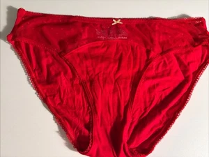 Neu ohne Etikett Victoria's Secret Netz-Bikinihöschen rot transparent gepunktet XL goldene Schleife - Bild 1 von 8