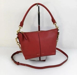 Oroton Lilly Red Genuine Leather Zip Top Crossbody Shoulder Bag L25xH16xW8 - Picture 1 of 11