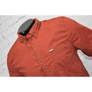 Camisa Buffalo David Bitton Para Hombre Talla Grande Aspecto Envejecido Quemado Naranja Rojo NUEVA - Imagen 1 de 11