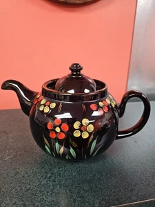 Brown Bettey floral teapot marked patented England - Picture 1 of 5